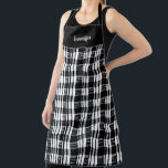 黒素朴白バッファローplaid personal エプロン<br><div class="desc">黒素朴と白のバッファローは個人的なエプロンをplaid。パーソナライズする独自の名前を追加。</div>