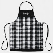 黒素朴白バッファローplaid personal エプロン (正面)