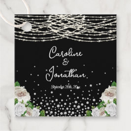 黒素朴白バラのストリングラ結婚イト フェイバータグ