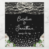 黒素朴白バラのストリングラ結婚イト ワインラベル (シングルラベル)