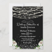 黒素朴白バラのストリングラ結婚イト 招待状 (正面)