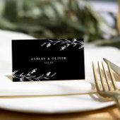 黒素朴白フローラワイルドフラワー結婚ズ プレイスカード