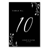 黒素朴白ワイルドフラワーボホ結婚の テーブルナンバー (正面)