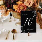 黒素朴白ワイルドフラワーボホ結婚の テーブルナンバー