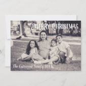 黒素朴白1枚フォトクリスマスカード 招待状 (正面)