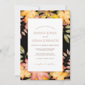 黒素朴秋紅葉結婚ズ 招待状 (正面)