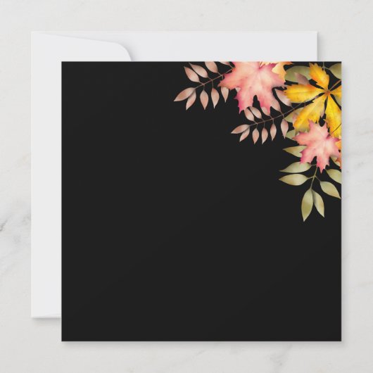 黒素朴秋紅葉結婚写真 セーブザデート (裏面)