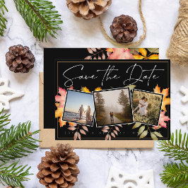 黒素朴紅葉3枚結婚の写真 セーブザデート