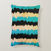 黒素朴色の黄色のストライプ アクセントクッション (裏面(縦))