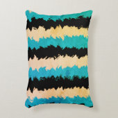 黒素朴色の黄色のストライプ アクセントクッション (正面(垂直))