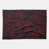 黒素朴色または暗赤色の背景に赤いスポンジ キッチンタオル (横)