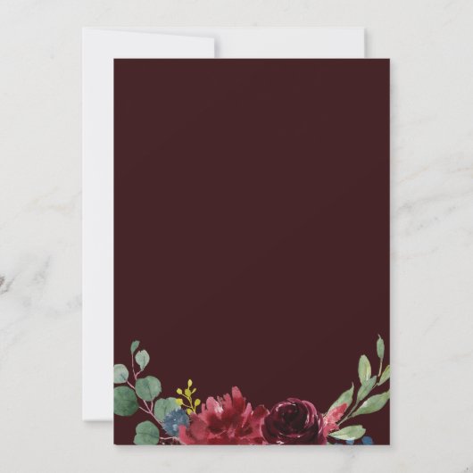 黒素朴色植物花嫁ブルッチシャワー 招待状 (裏面)