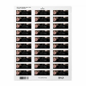 黒素朴赤面水彩バラ金ゴールドフローラ ラベル (フルシート)