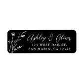 黒素朴野花結婚差出人住所 ラベル (正面)