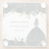 黒素朴金ゴールドフローラプリンセスキンセアニェラ ガラスコースター (裏面)