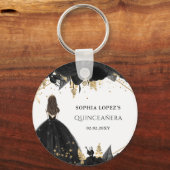 黒素朴金ゴールドフローラプリンセスキンセアニェラ キーホルダー (正面)