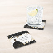 黒素朴金ゴールドフローラプリンセスキンセアニェラ スクエアペーパーコースター (インサイチュ)