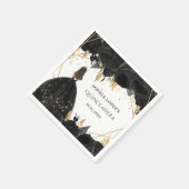 黒素朴金ゴールドフローラプリンセスキンセアニェラ スタンダードカクテルナプキン (角)