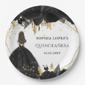 黒素朴金ゴールドフローラプリンセスキンセアニェラ ペーパープレート (正面)