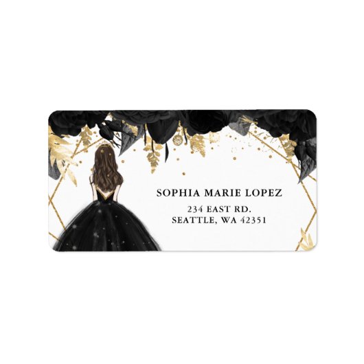 黒素朴金ゴールドフローラプリンセスキンセアニェラ ラベル (正面)