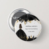 黒素朴金ゴールドフローラプリンセスキンセアニェラ 缶バッジ (正面&裏面)