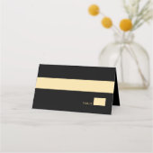 黒素朴金ゴールド円フレームアンパサンド結婚ズ プレイスカード (正面)