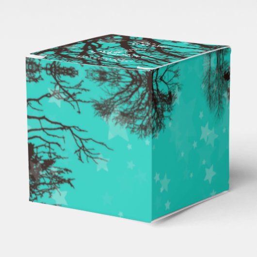 黒素朴青夕べ結婚式の引き出物箱 フェイバーボックス (正面サイド)