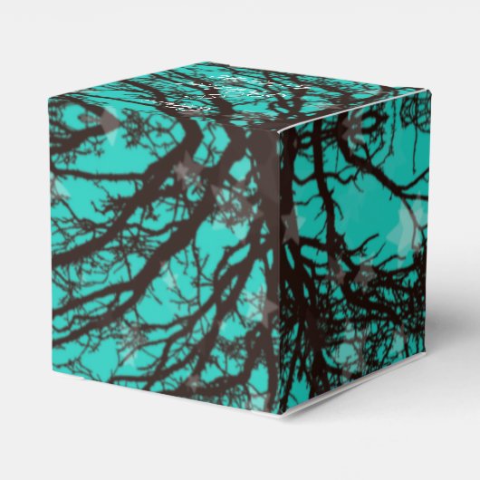 黒素朴青夕べ結婚式の引き出物箱 フェイバーボックス (裏面サイド)