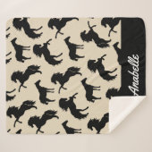 黒素朴馬シルエット |パーソナライズされた | シェルパブランケット (正面(横))