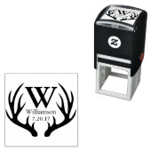 黒素朴鹿〔雄ジカの〕枝角ファミリー名イニシャル セルフインキングスタンプ (インサイチュ)