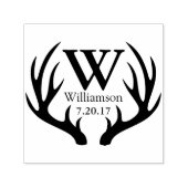 黒素朴鹿〔雄ジカの〕枝角ファミリー名イニシャル セルフインキングスタンプ (デザイン)