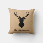 黒素朴鹿 | Kraft |ファミリ名 クッション (正面)