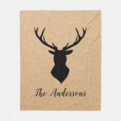 黒素朴鹿 | Kraft |ファミリ名 フリースブランケット (正面)