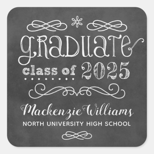 黒素朴黒板カスタム2025学名 スクエアシール (正面)