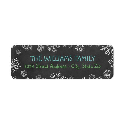 黒素朴黒板スノーフレーク差出人住所 ラベル (正面)