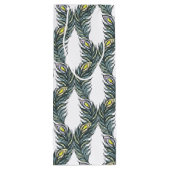 黒素朴、緑、白の孔雀の羽 ワインギフトバッグ (裏面)