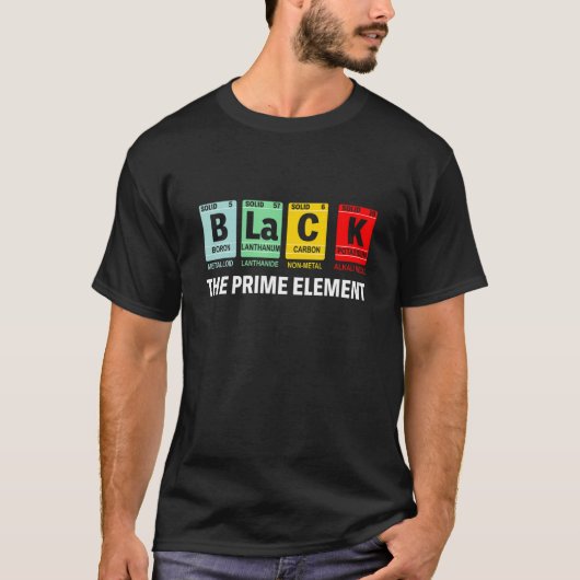 黒素要素ブラック履歴月期間 Tシャツ (正面)