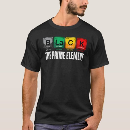 黒素要素ブラック履歴月期間 Tシャツ (正面)