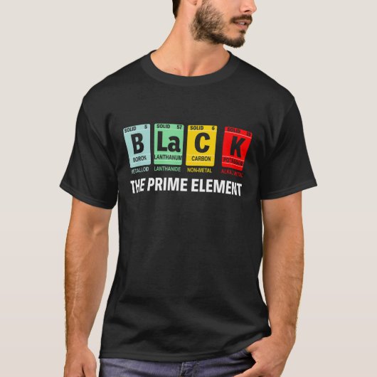 黒素要素ブラック履歴月期間 Tシャツ (正面)