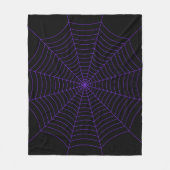 黒紫のクモの巣 ハロウィンパターン フリースブランケット (正面)