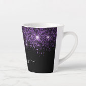 黒紫のグリッター名スクリプトglamorous カフェラテマグ (右)