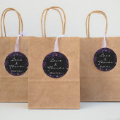 黒紫のグリッター サンキュー ラウンドシール