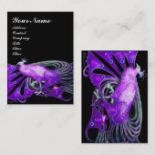 黒紫エレガント孔雀ファッション宝石 名刺 (正面/裏面)