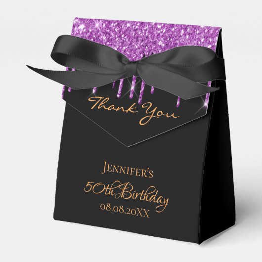 黒紫グリッター誕生感謝してい日 フェイバーボックス (正面サイド)