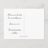 黒紫シルバーセーブ・ザ・デート 案内ポストカード (裏面)