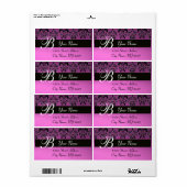 黒紫ダマスクモノグラム ラベル (フルシート)