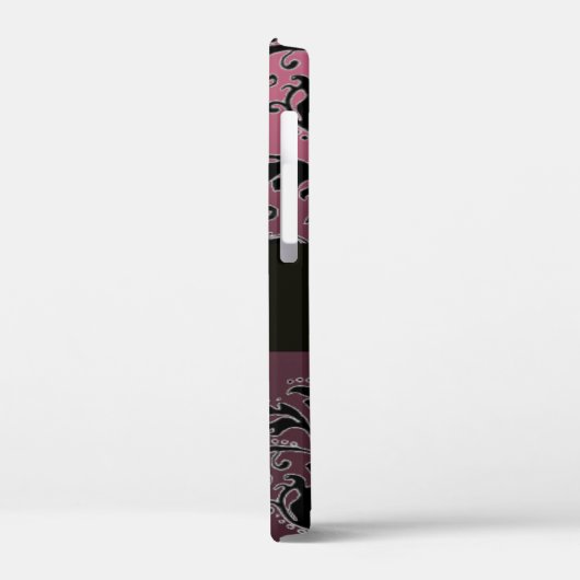 黒紫ダマスクモノグラム Case-Mate iPhoneケース (裏面 / 左)