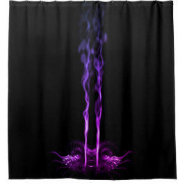 黒紫ドラゴンスモーク シャワーカーテン