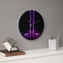 黒紫ドラゴンスモーク ラージ壁時計