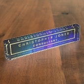 黒紫モダン宇宙星雲 デスクネームプレート (側面)